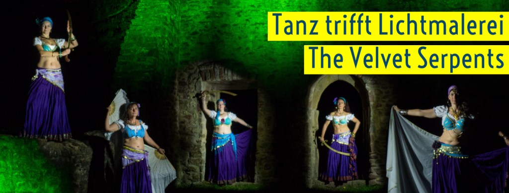 asherah and the velvet serpents lpm57 light painting treffen meeting gruppenshooting draußen in ruined greener Hintergrund mit taenzerinnen